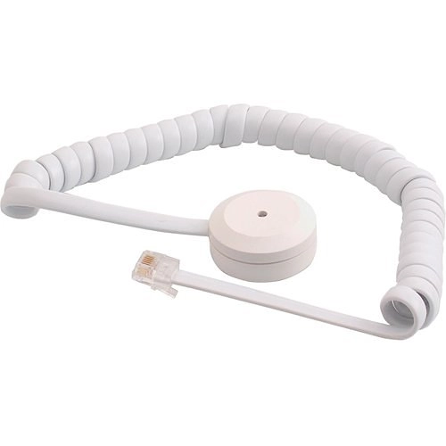 GD 330-SJ Alarmtech GD-330-SJ Détecteur de bris de verre avec sortie relais, câble spiralé de 3 m, connecteur modulaire à 6 broches, grade 2 blanc